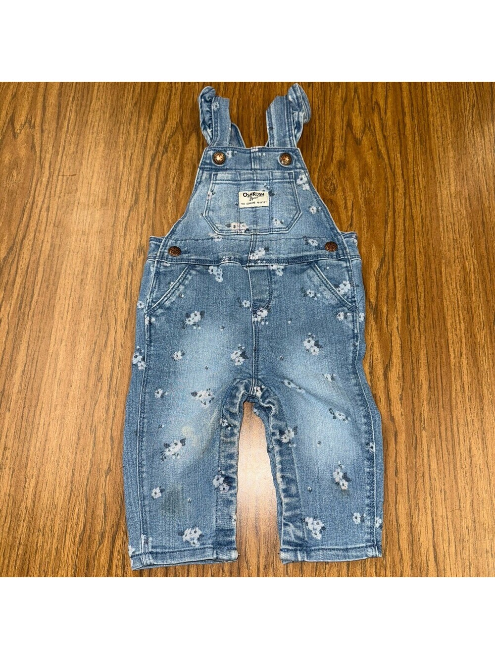 OshKosh Overalls Toddler 6M Blue Play Stuff B'gosh Vestbac Jumper